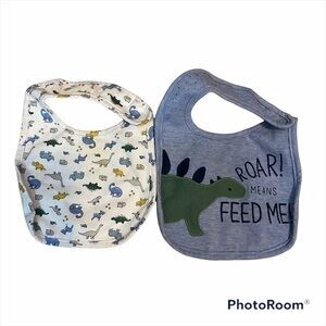 Dinosaur Bib Bundle Kids Baby White Blue Carter’s